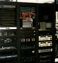 Portion of equipment racks in one of the four central control rooms